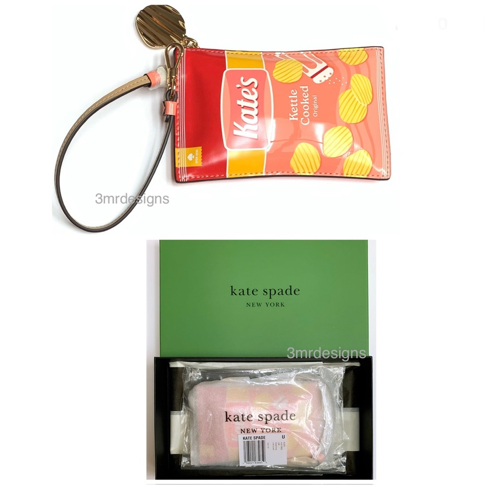 NWT Kate Spade ♠️ SNACK TIME Faux Patent Leather/Leather Strap Wristlet/Wallet